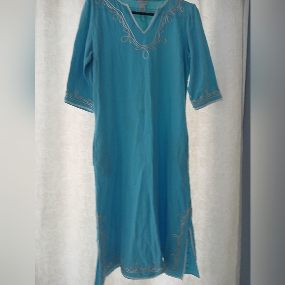 Soft Surroundings Light Blue Cotton Garment - Picture 1 of 8